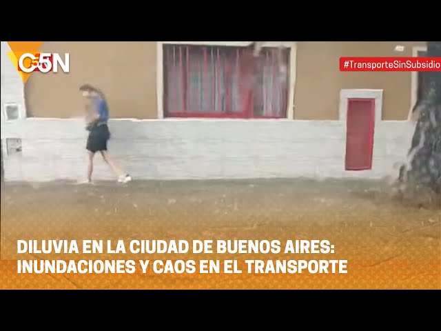 DILUVIA en la CIUDAD de BUENOS AIRES: INUNDACIONES y CAOS en el TRANSPORTE