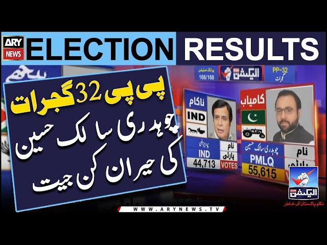 PP-32 Gujrat: CH Salik Hussain vs CH Pervaiz Elahi | Elections Result | Elections 2024