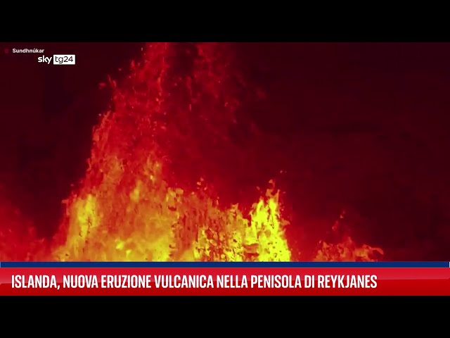 ⁣Islanda, nuova eruzione vulcanica nella penisola di Reykjanes