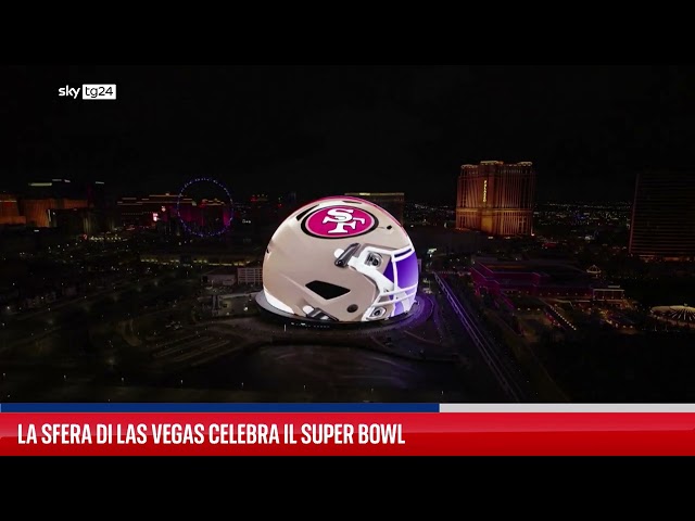 La sfera di Las Vegas celebra il Super Bowl