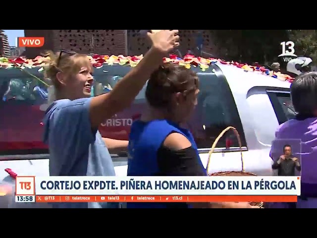 Cortejo a expresidente Sebastián Piñera en La Pérgola de las Flores