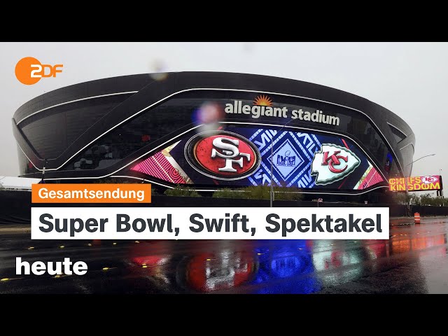 heute 19 Uhr 09.02.2024 Super Bowl, Scholz in den USA, Putin-Interview