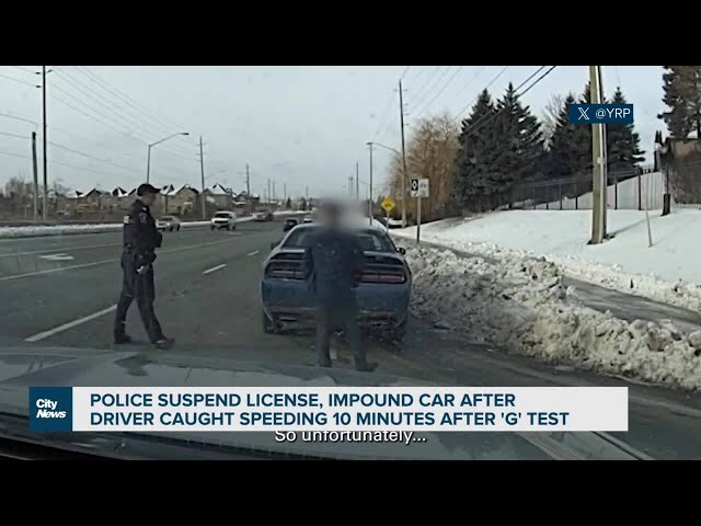 Driver caught allegedly speeding 10 minutes after taking 'G' test