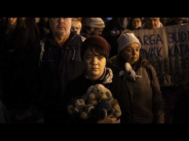 Protesters demand Hungarian president's resignation over a pardon in a child sexual abuse case