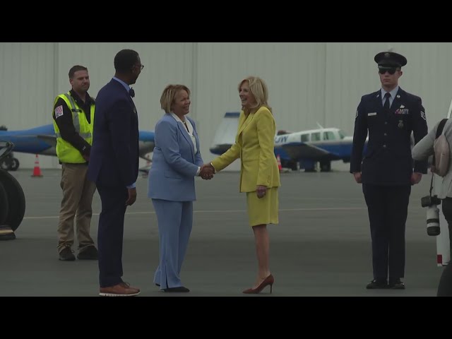 First Lady Jill Biden lands at CLT Airport Friday