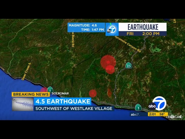 LIVE: 4.6 magnitude earthquake strikes Malibu area, USGS says