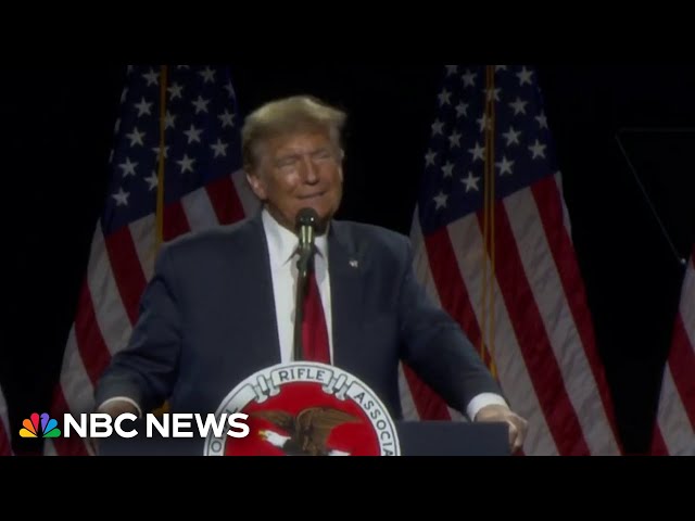 Trump campaigning at NRA event amid organization's corruption trial