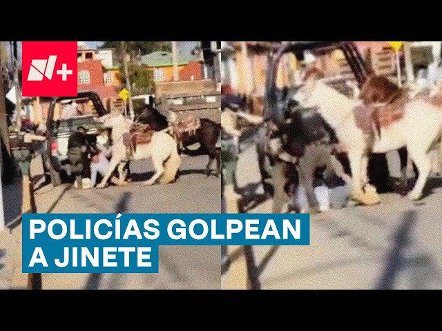 Policías atacan violentamente a jinete en Veracruz - N+