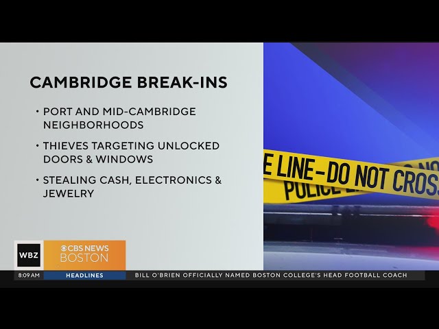 Police patrols increased due to spike in home break-ins in Cambridge