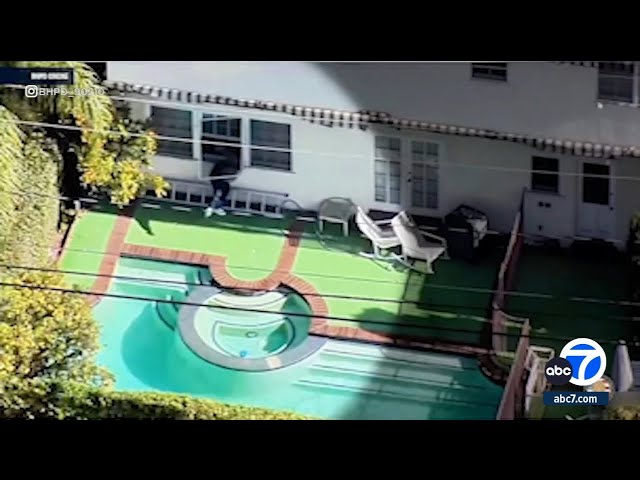 Burglar falls into Beverly Hills pool while trying to escape