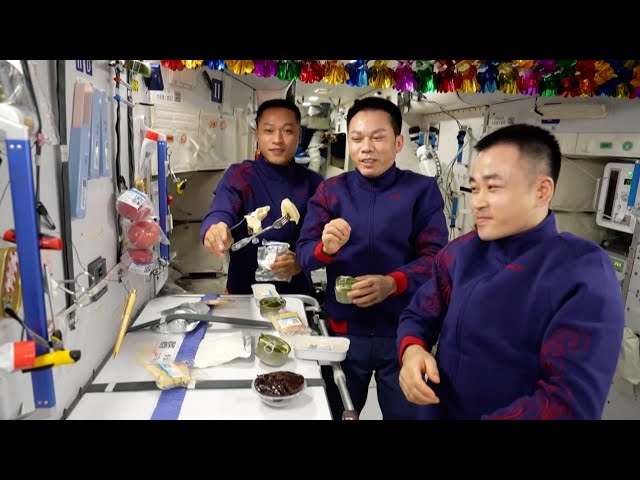 Shenzhou-17 crew celebrate Spring Festival with flying dumplings