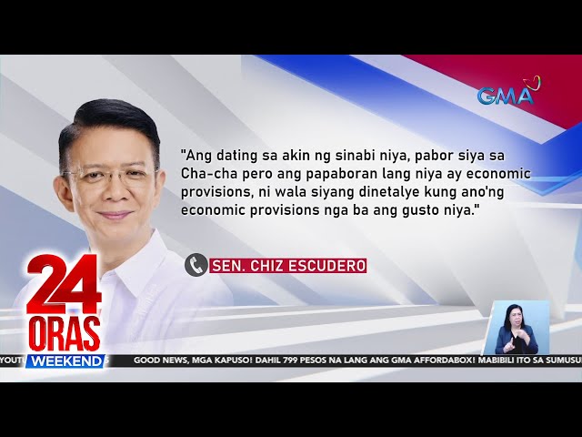 Sen. Escudero, sinabing wala pang solidong posisyon ang Malacañang sa mga... | 24 Oras Weekend