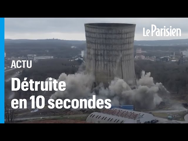 L’impressionnant dynamitage de la plus haute tour de la centrale à charbon de Saint-Avold