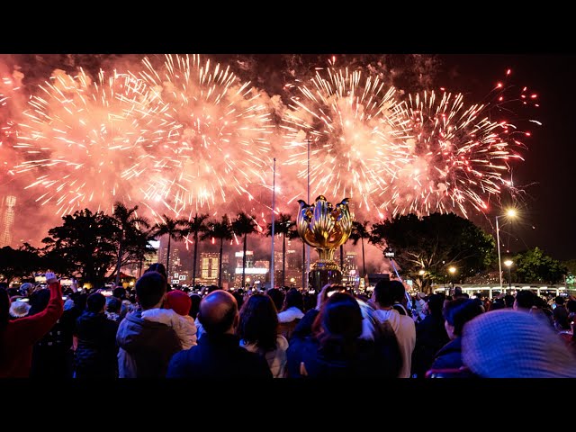 Chinese New Year fireworks illuminate Hong Kong