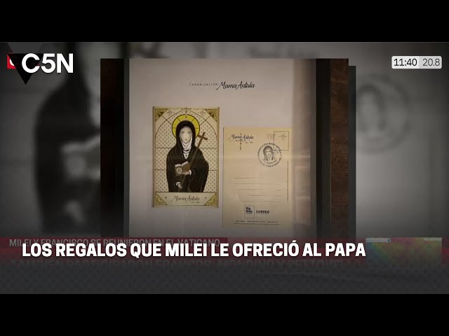 Los REGALOS que MILEI le ENTREGÓ al PAPA