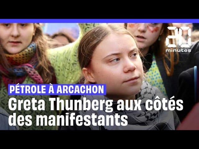 Pétrole à Arcachon : Greta Thunberg aux côtés des manifestants