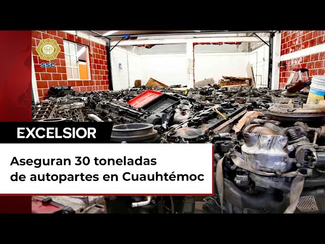 Aseguran 30 toneladas de autopartes en Cuauhtémoc