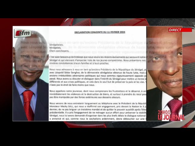 JT Français 20h du 12 Février 2024 présenté par Cherif Diop