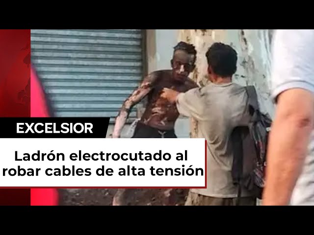 Robaba cables de alta tensión y termina electrocutado al 90%