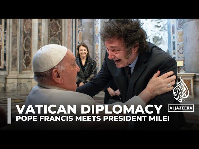 Sharing biscuits and hugs: Argentina's Milei reconciles with Pope Francis