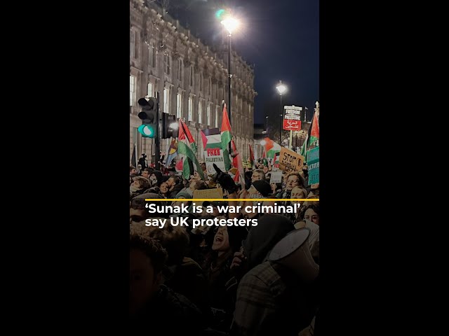 Protests outside UK PM Sunak’s residence to demand Gaza ceasefire | #AJshorts