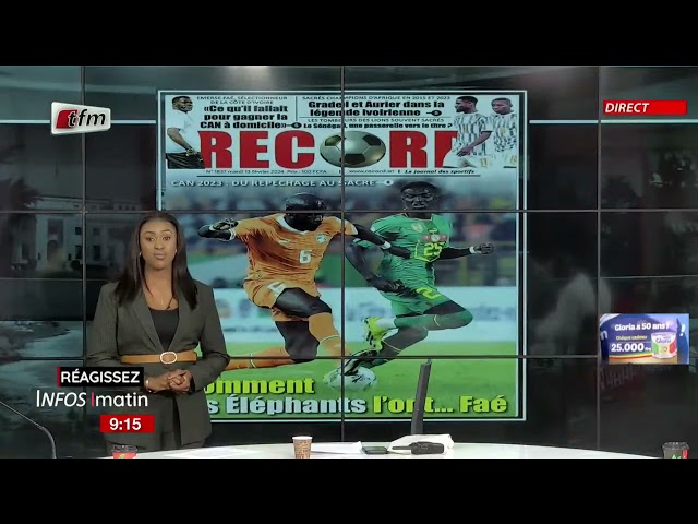 Unes de l'Obs & RECORD présenté par Sokhna Natta Mbaye - Infos Matin du 13 Février 2024