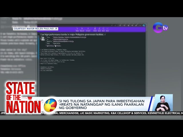 CICC, humingi ng tulong sa japan para imbestigahan ang bomb threats na natanggap ng ilang... | SONA