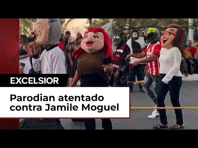 Atentado contra Jamile Moguel y su esposo es recreado en el Carnaval de Campeche