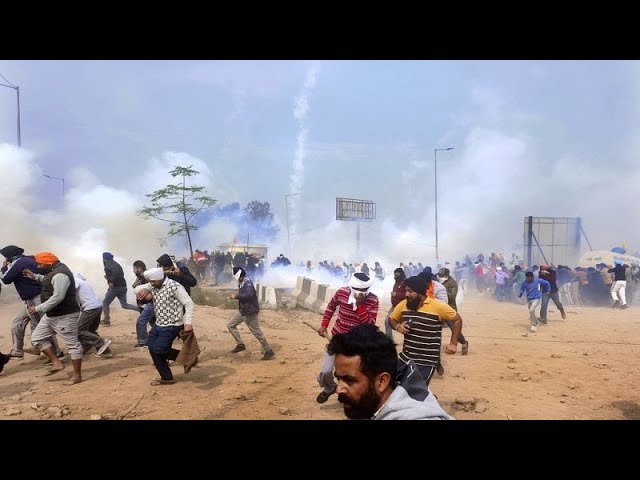 Police fire tear gas from drones at Indian farmers' protest