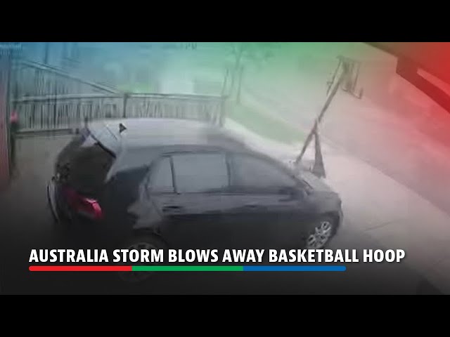 ⁣Basketball hoop blown away in Australia storm | ABS-CBN News