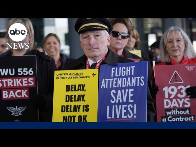 Flight attendants join 'Day of Action' to demand better pay