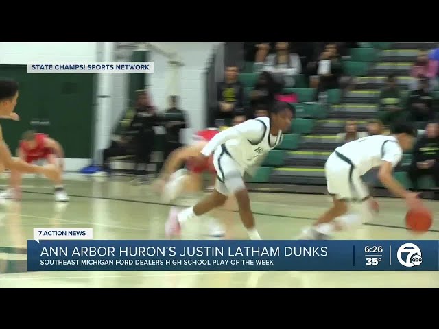 High School Play of the Week: Ann Arbor Huron's Justin Latham dunks