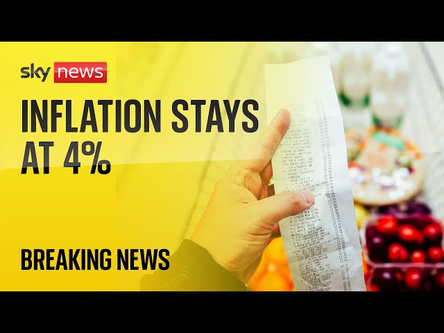 UK inflation rate remains at 4%