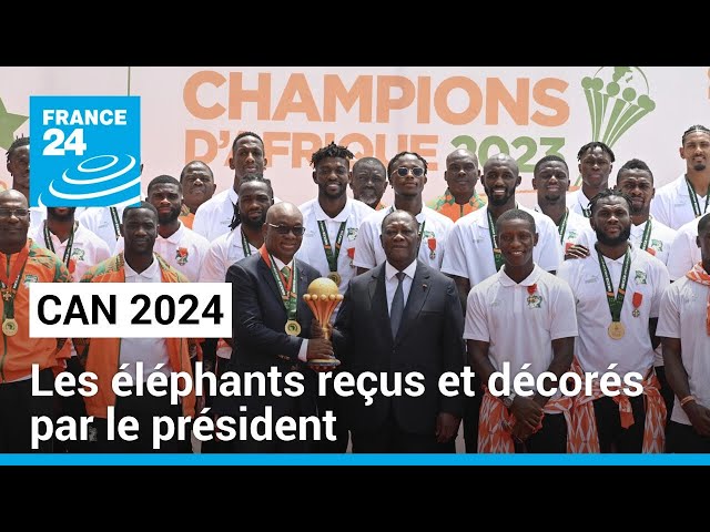 CAN 2024 : les éléphants décorés par le président • FRANCE 24