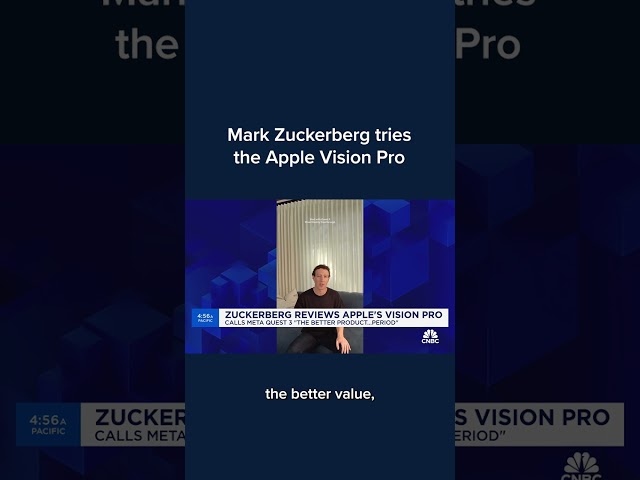 Mark Zuckerberg tries the Apple Vision Pro #Shorts