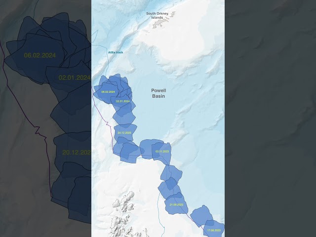 Giant iceberg twirls away from place it was stuck for 30 years #Shorts