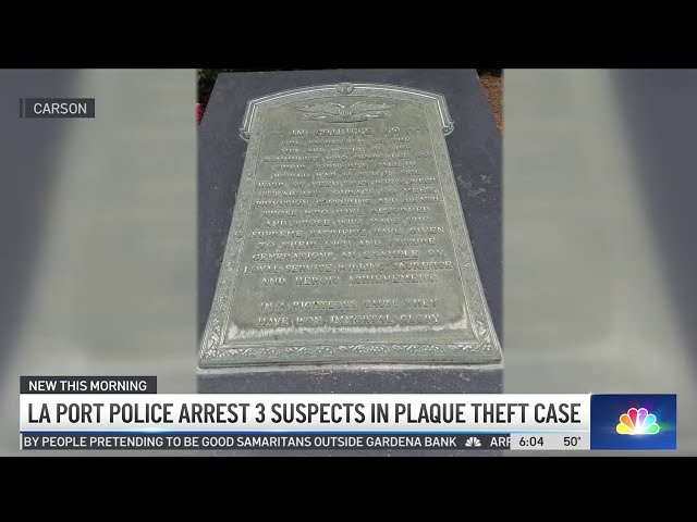 3 arrested in bronze plaque thefts in Harbor City area