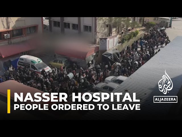 ‘Terrified’ displaced people flee besieged Nasser Hospital