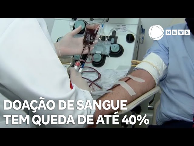 Doação de sangue tem queda de até 40% nesta época