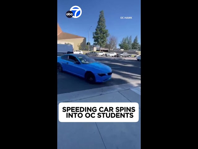 Speeding car spins out into students near Anaheim school