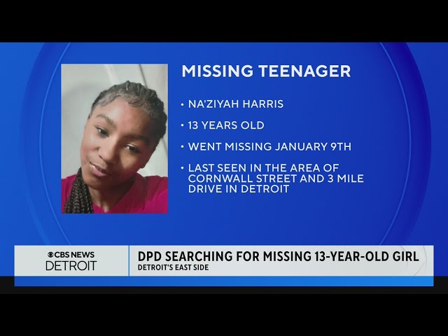 Detroit police searching missing 13-year-old girl