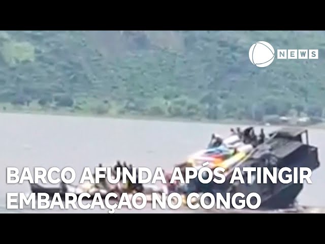 Barco afunda após atingir outra embarcação no Congo