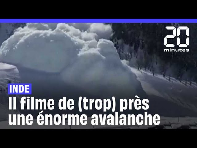 Inde : Une puissante avalanche filmée près du tunnel en construction de Zojila #shorts