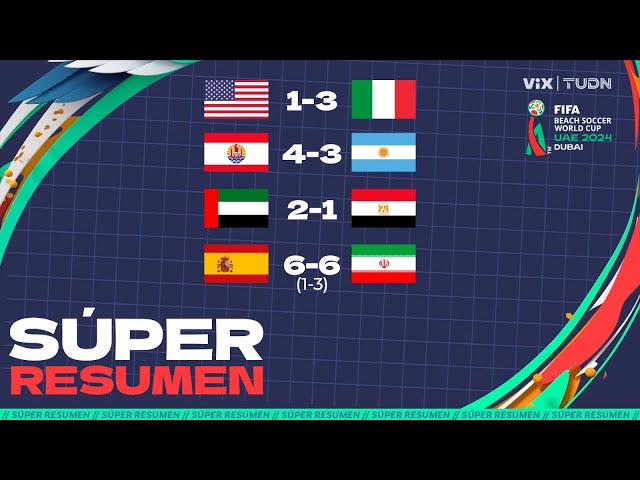 Super RESUMEN - 15 de Febrero | FIFA Mundial de Playa Dubai 2024 - Fase de Grupos | TUDN