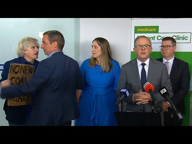 Prime Minister heckled by climate protester