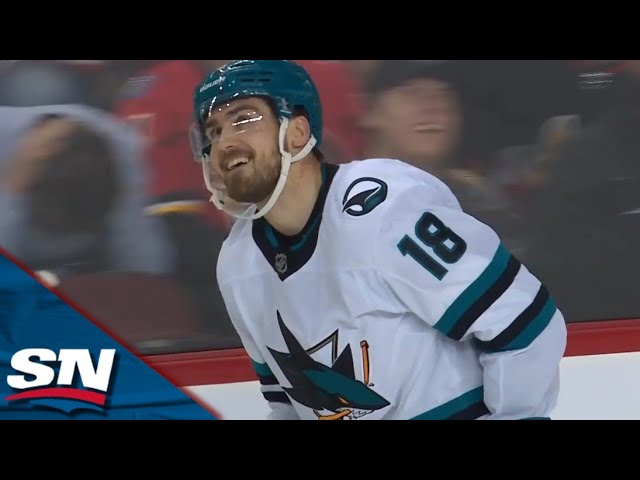 ⁣Sharks' Filip Zadina Strikes For Two Goals In 37 Seconds vs. Flames