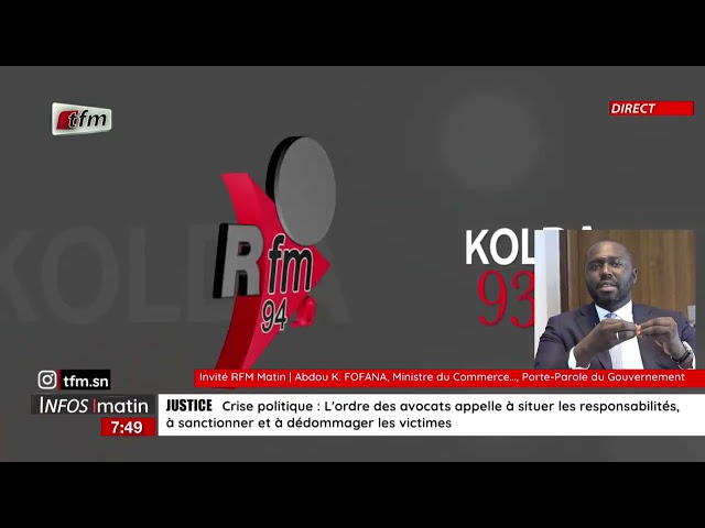 L'invité de la RFM : Abdou Karim Fofana. ministre du commerce, porte-parole du gouvernement