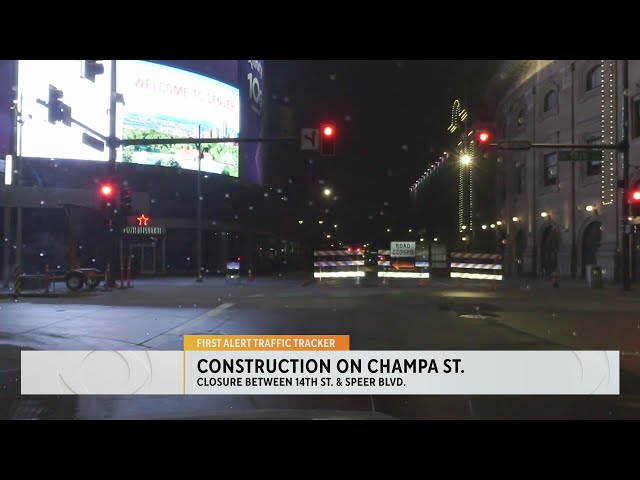 Reinstallation of lane markings close Champa Street for the weekend