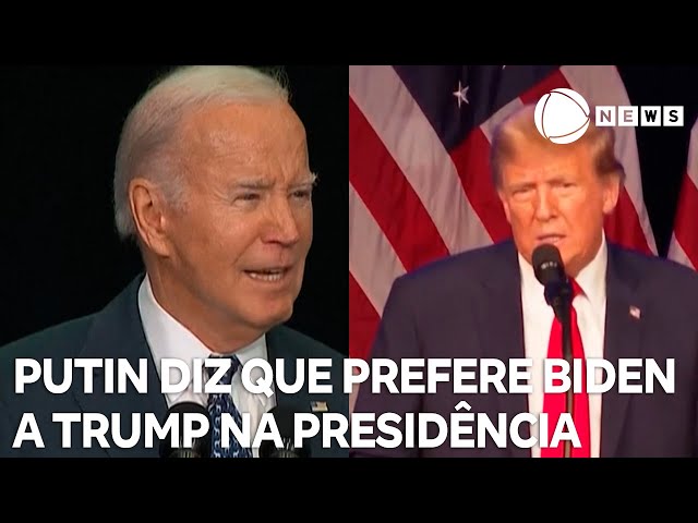 Putin diz que prefere Biden a Trump na presidência dos EUA