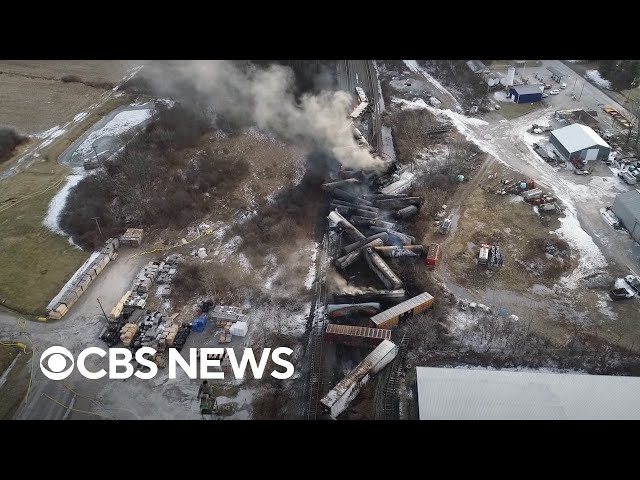 Watch Live: Biden speaks in East Palestine, Ohio, a year after train derailment | CBS News